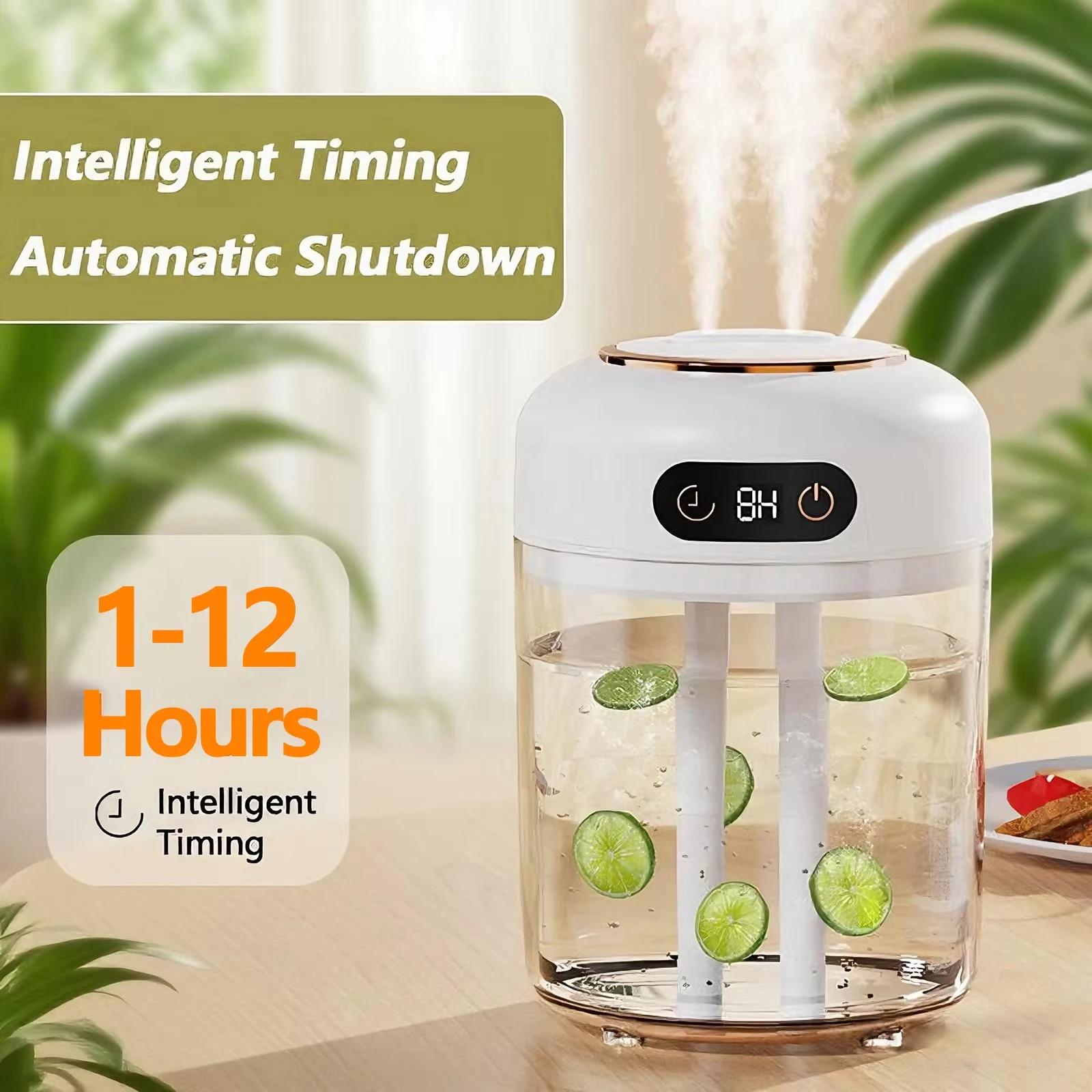 

Увлажнитель с двойным распылением большой емкости, настольный аромадиффузор, домашний диффузор для спальни, дистанционный таймер, экран окружающего освещения, создатель тумана