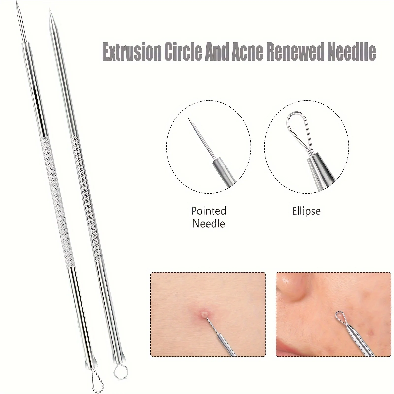 Stainless Steel Facial Care Beauty Kit. Suitable For Removing Nose Blackheads, Facial Acne And Facial Skin Blemishes