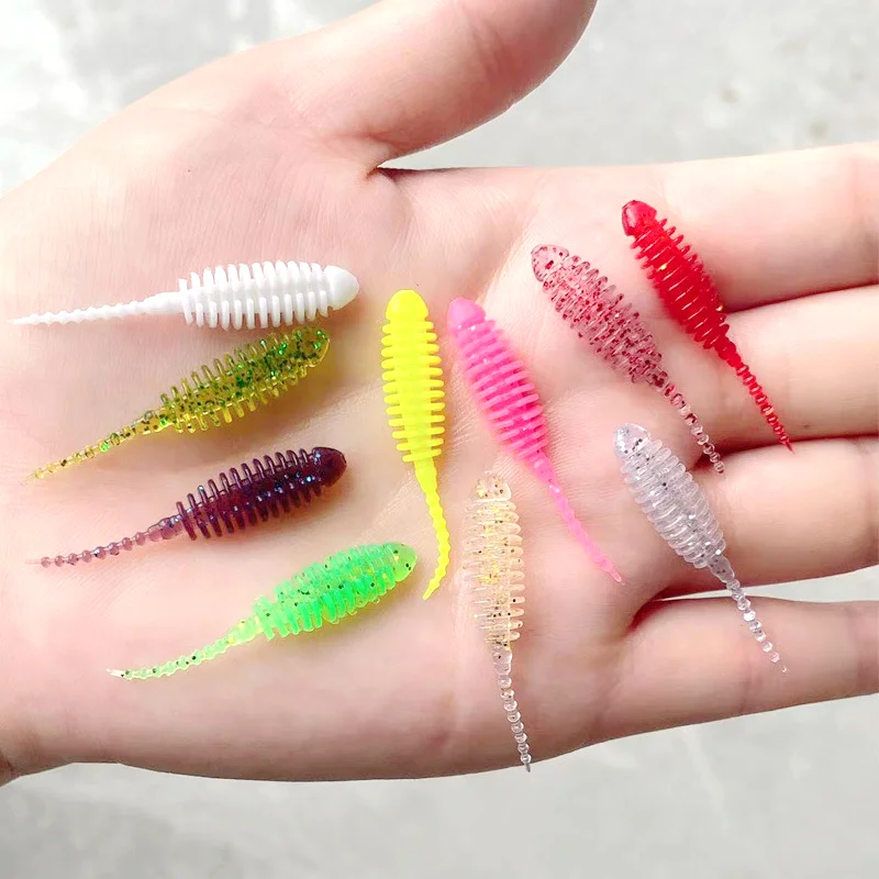 DUODUOYU 10 Stück Wobbler Mini Ocean Rock Angelköder 3,5 cm 0,2 g Gummi Soft Baits Soft Worm Künstliche Köder Bass Silikon Fisch – Detail 3