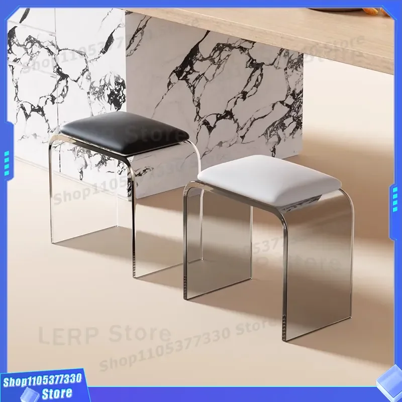 Cream Style Minimalist Single Chair for Bedroom Doorway Makeup Dressing Stool Simple Home Manicure Seat Change Shoes Bench