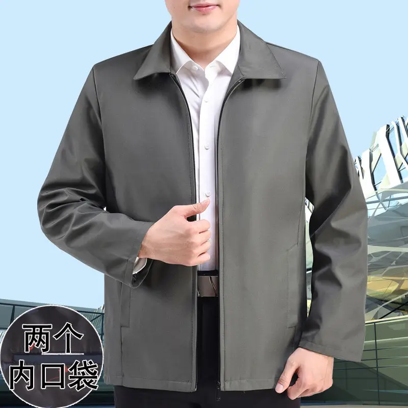 

Autumn Spring Men Business Jacket Men's Casual Zipper Turn Down Collar Coats Solid Bomber Jackets Mens Jackets 2023 M191