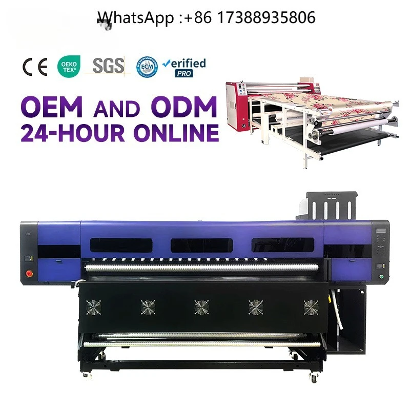 With Best Brand High Efficiency Sublimation Printer for Fabric 1.9m Width with 4 Printheads