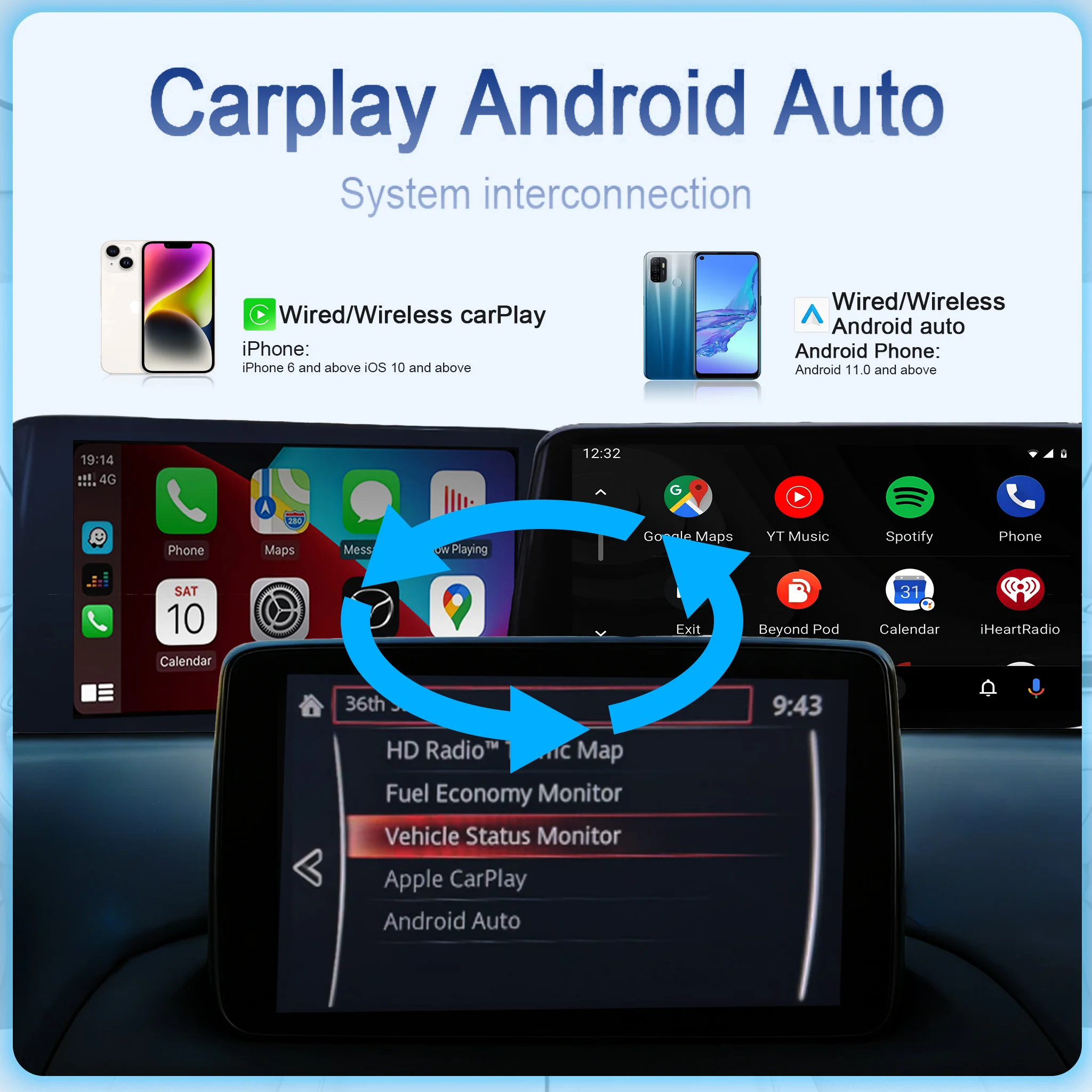 Wireless Android Auto And Carplay USB/Type-C Adapter for Mazda2 3 6 CX30 CX5 CX8 CX9 Bluetooth WiFi Connectivity - view 3