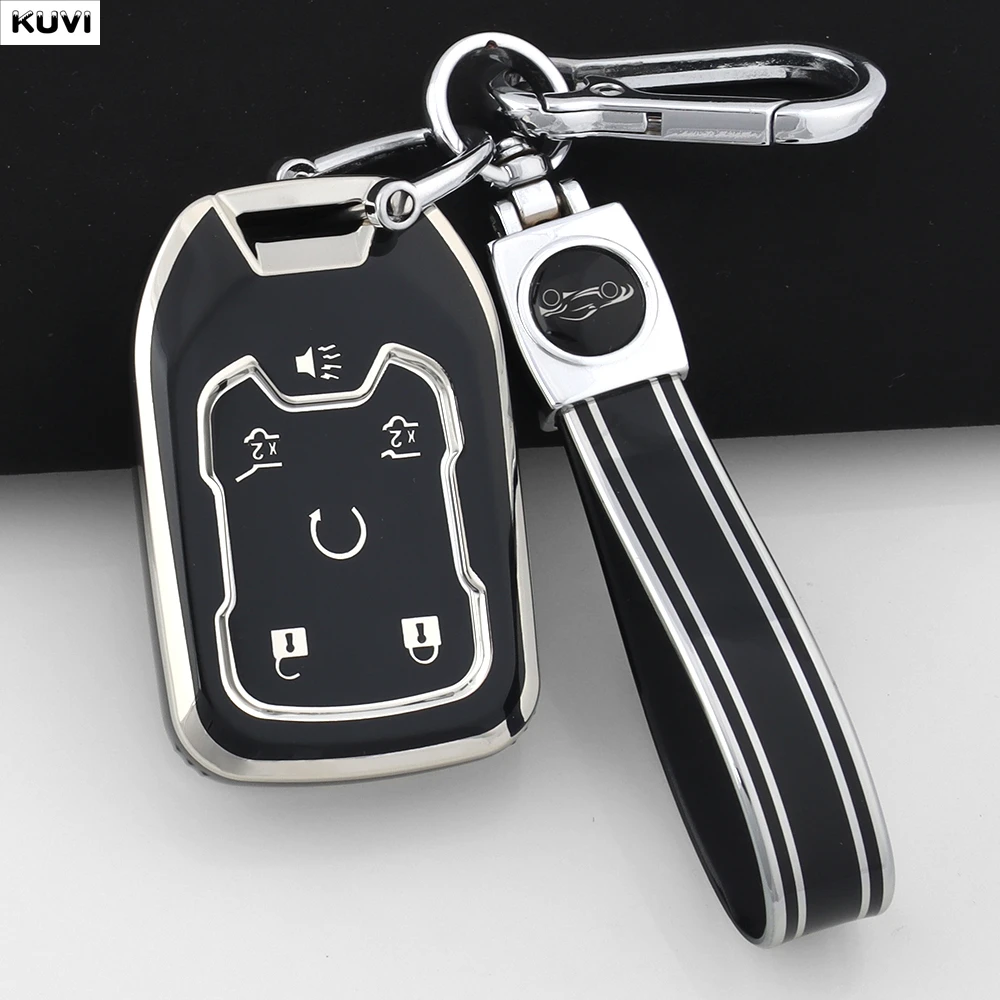 

6 Buttons TPU Car Key Case Cover Shell For GMC Yukon Suburban Tahoe Silverado Sierra Acadia Terrain For Chevrolet Holder Fob