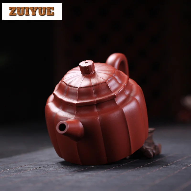 200 مللي ييشينغ الأرجواني الطين أباريق الشاي اليدوية الضلع دي تشونغ وعاء الخام خام Dahongpao الطين الشاي Infuser غلاية مع مصفاة Zisha طقم شاي #4