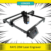 LONGER RAY5 20W Laser Engraver, 0.08*0.1mm Laser Spot, Color Touchscreen, 32-Bit Chipset, APP Connection, 375*375mm