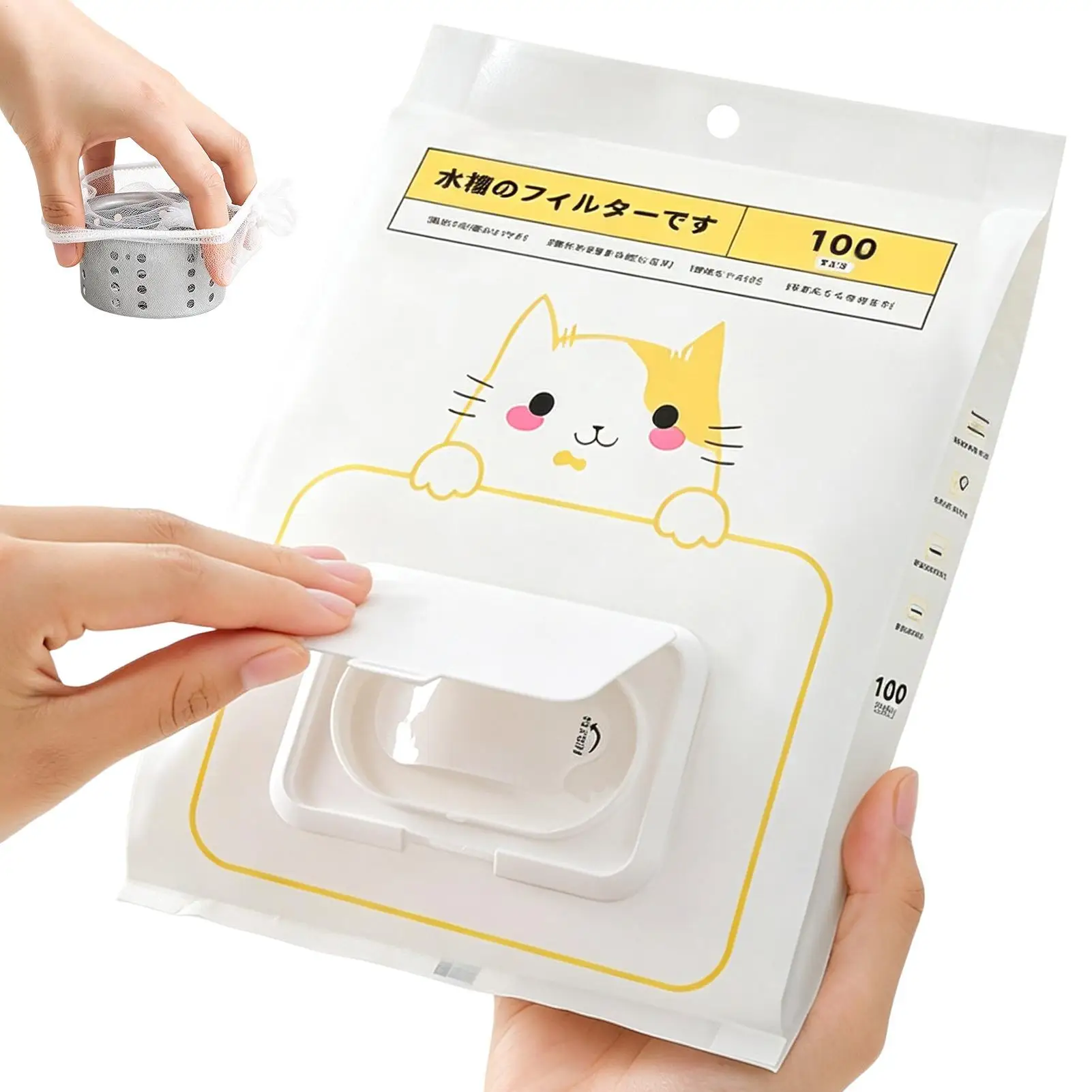 Sink Filter 100 Pcs Elastic Fine Mesh Universal Anti-Clogging Bag Kitchen Strainer Sink Food Catcher For Bathroom Kitchen Home