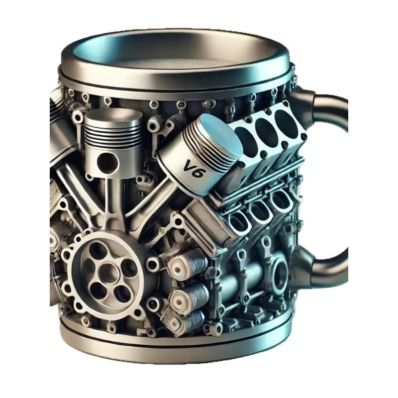 Stereo Punk Teacup Stainless Steel V6V8 Coffee Cup Mechanical Engine Engine Mug