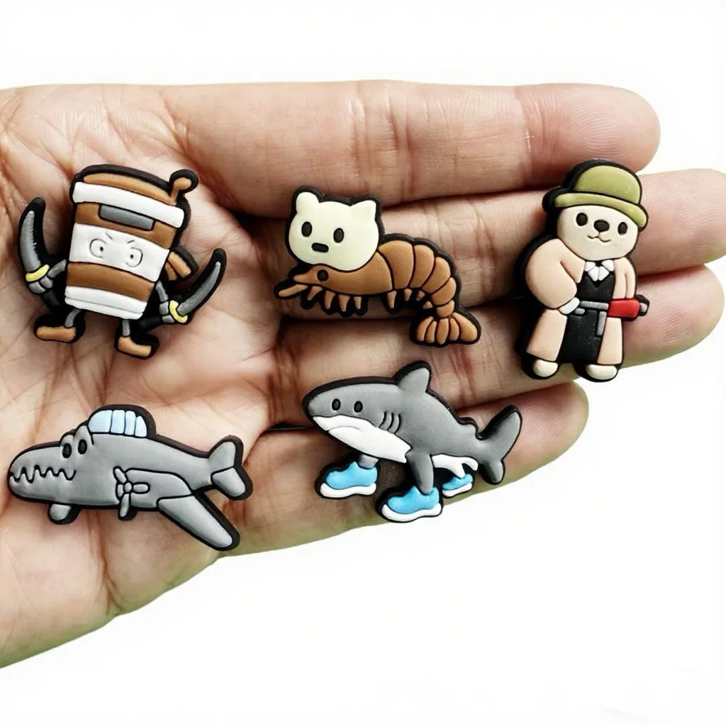 Shan Hai Jing Original funny Shoes Charms Mix PVC Shoe Accessories For humorous and witty Decoration Buckle Party Xmas Gifts