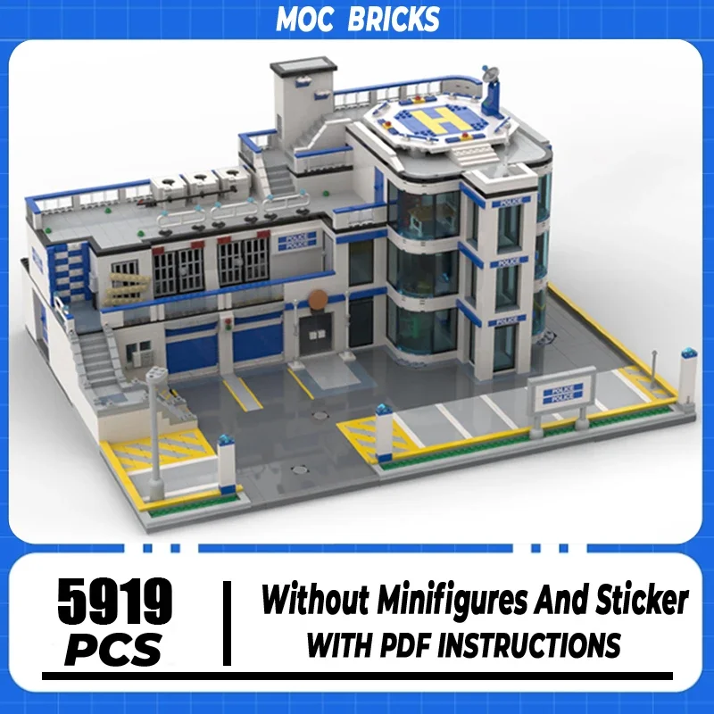 Moc Building Bricks Undercover Police Station Model Technology City Street View Series Block Construstion DIY Assembly Toy Gifts