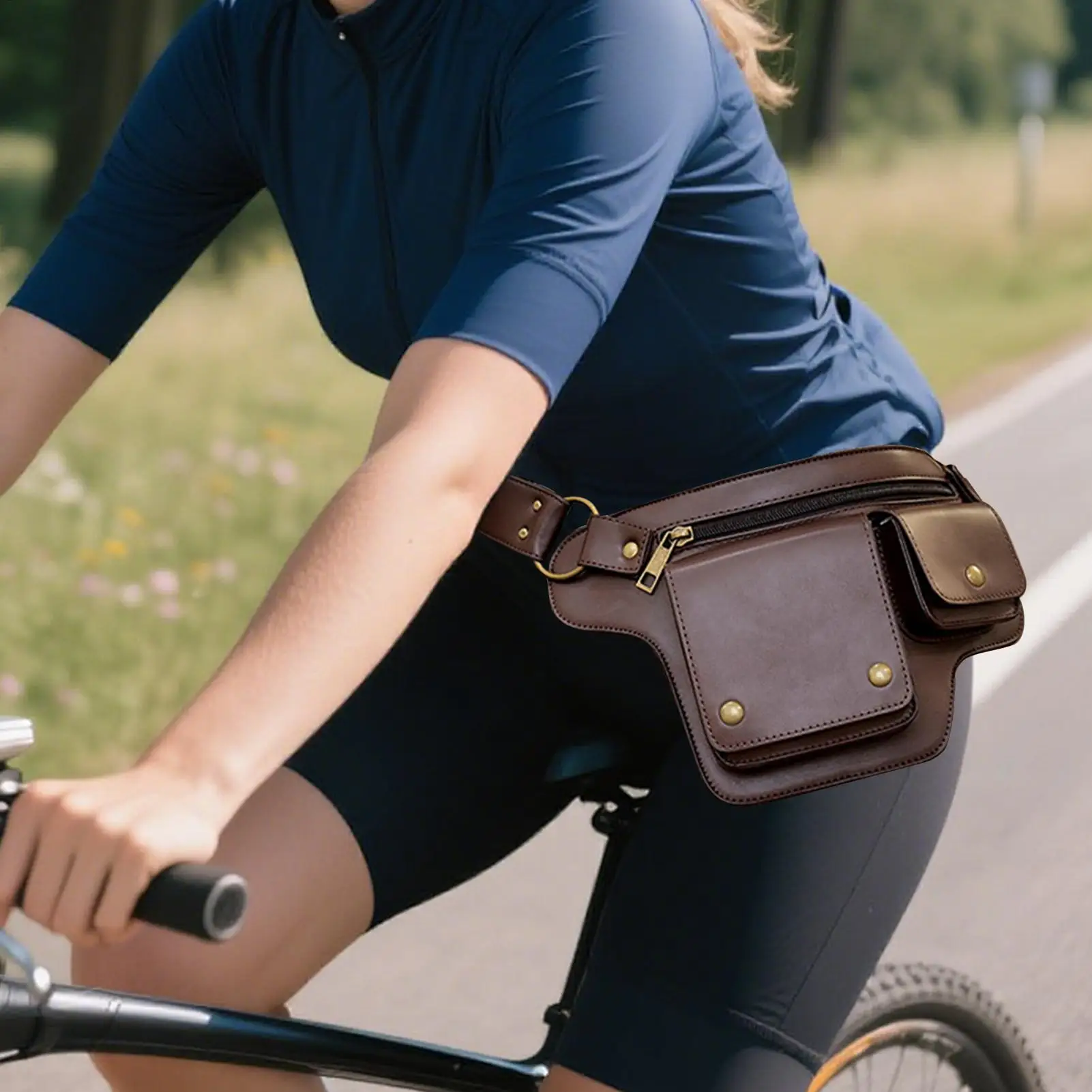 

Adjustable Renaissance Belt Bag with Multiple Pockets - Waist Satchel for Women Men, Pirate Medieval Cosplay, Running Travel