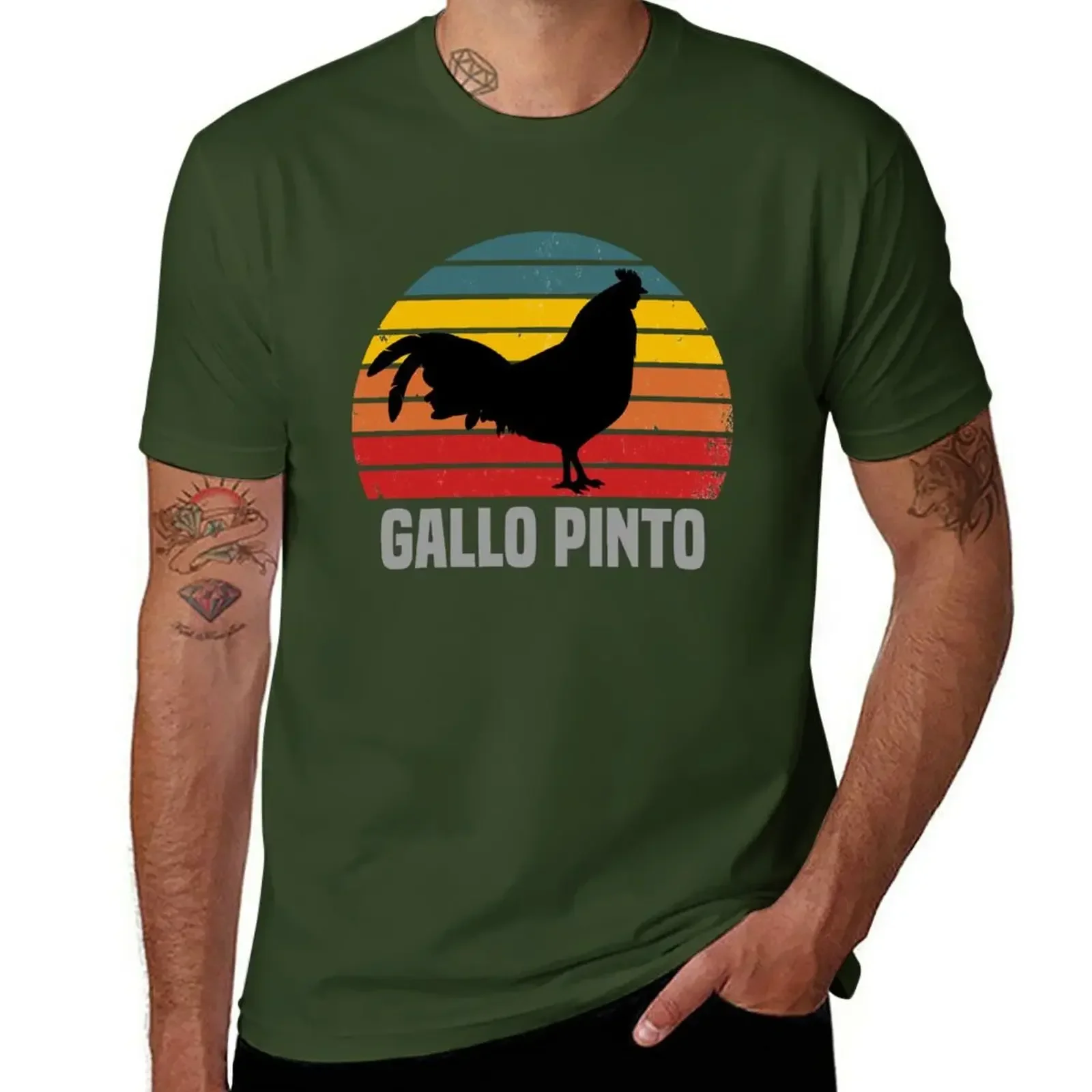 Camiseta blanca Lisa para hombre, bonita sudadera de peso pesado con estampado de anime, Gallo Pinto, nueva camiseta de talla grande para niño