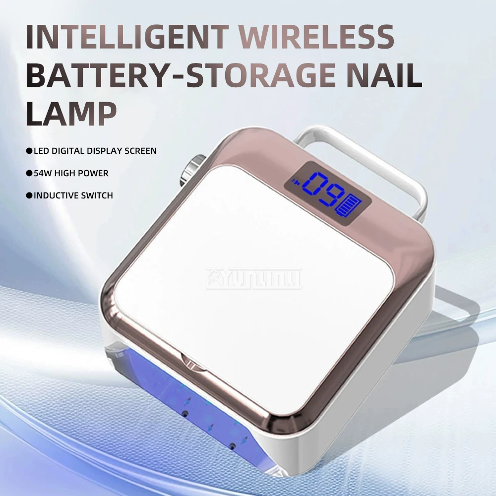 Portable Nail Dryer with Hand Pillow Phototherapy Light Rotation Button 4 Gear Timing for Salon And Home Use