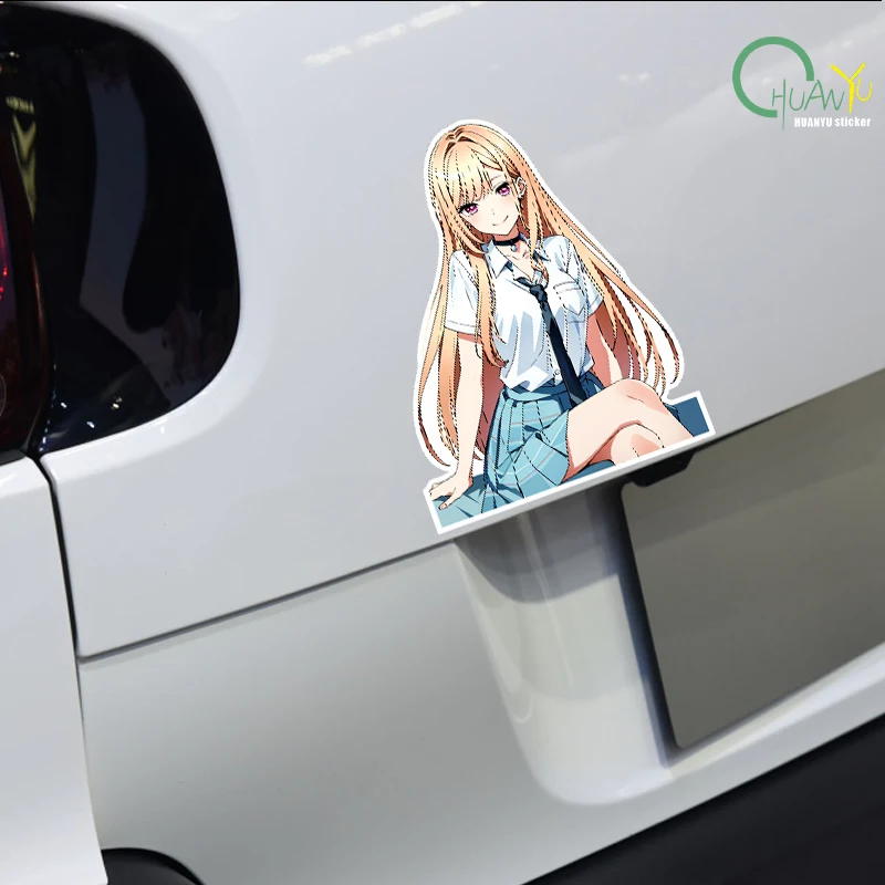 HD anime Haimeng Big Miss Sexy Personality Car Sticker Creative Reflective Waterproof Motorcycle Car Decorative Sticker