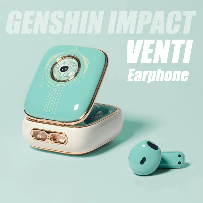 

Genshin Impact Venti Earphones Tws Fengshen Wireless Bluetooth Earbuds Semi-In-Ear Hifi Gaming Stereo Surround Venti Earphone