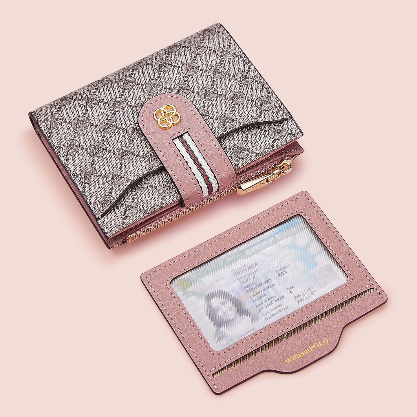 Women's short wallet with multifunctional wear-resistant card holder and fashionable printed card bag