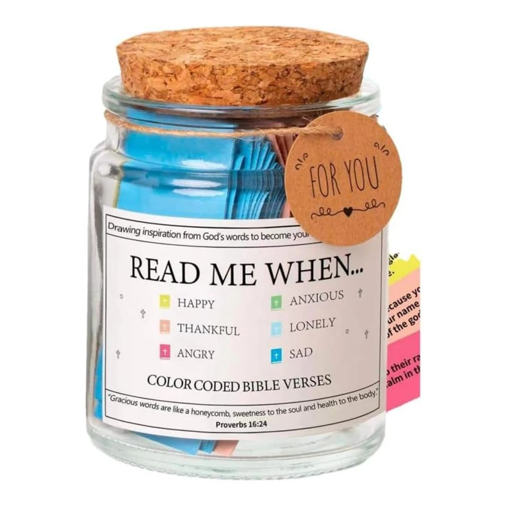 Bible Verse Jar Scripture Prayer Cards Holy Read Me When Bible Verses Jar Religious Communion Confirmation Baptisms Gifts