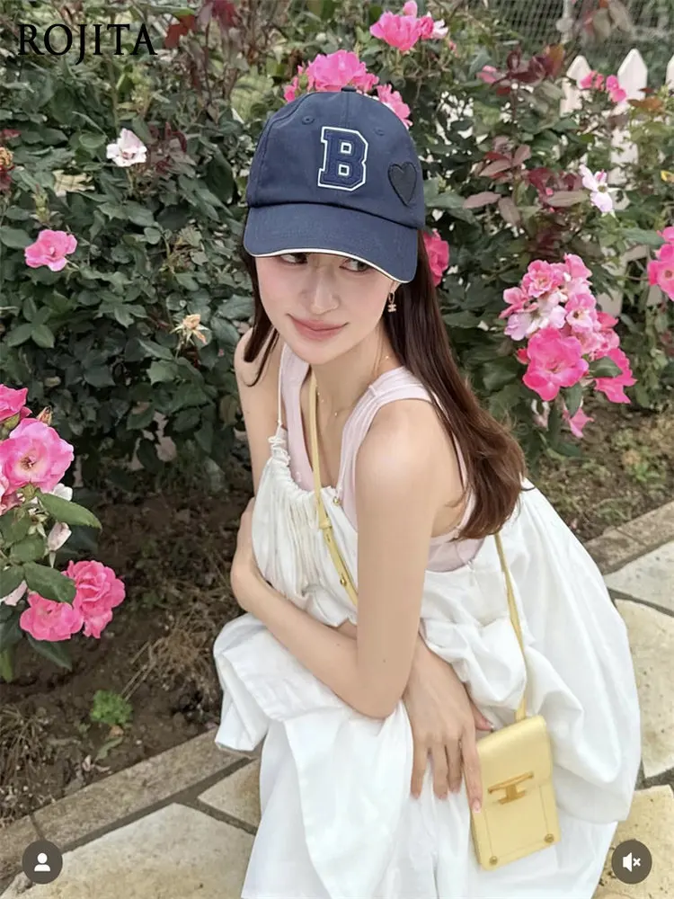 

Японская модная бейсболка с вышивкой цветов, темно-синяя, для женщин, новинка 2026 года