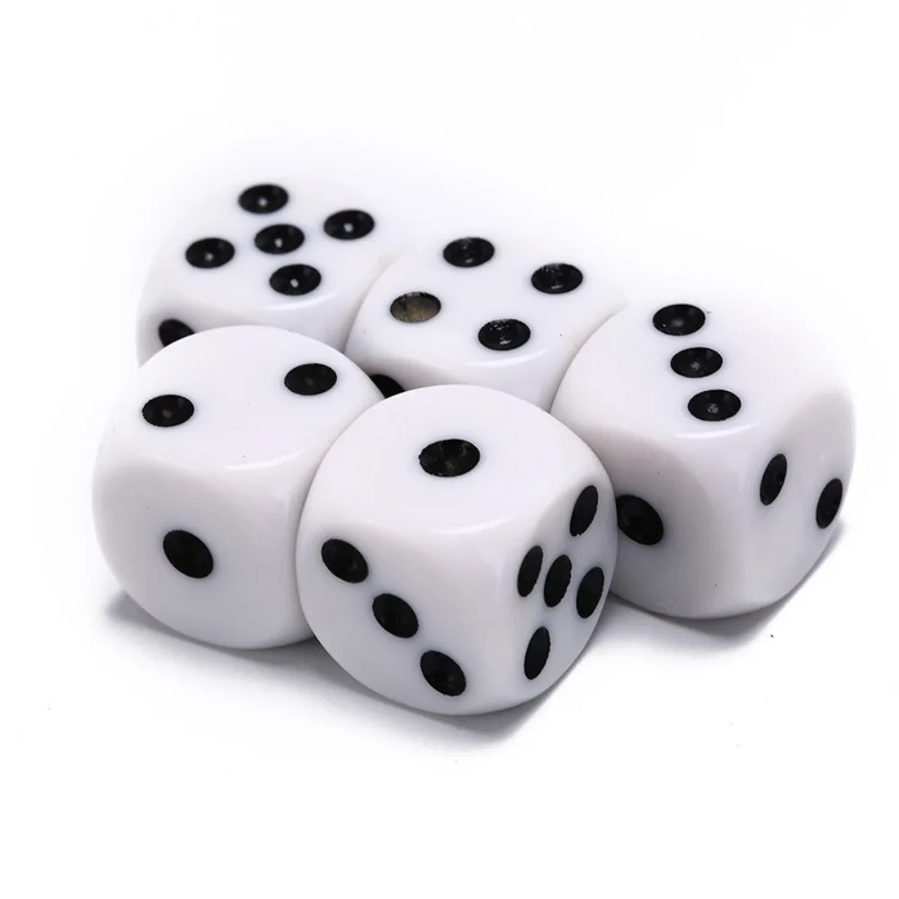 5 uds/10 Uds 14mm/10mm dados para beber de 6 caras dados blancos juego de dados de punto de esquina redonda accesorio de juego acrílico dados digitales