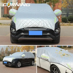 Thickened Sunscreen Insulation Half Car Cover Waterproof Outdoor Windshield Covers With Reflective Strip Full Universal Awning