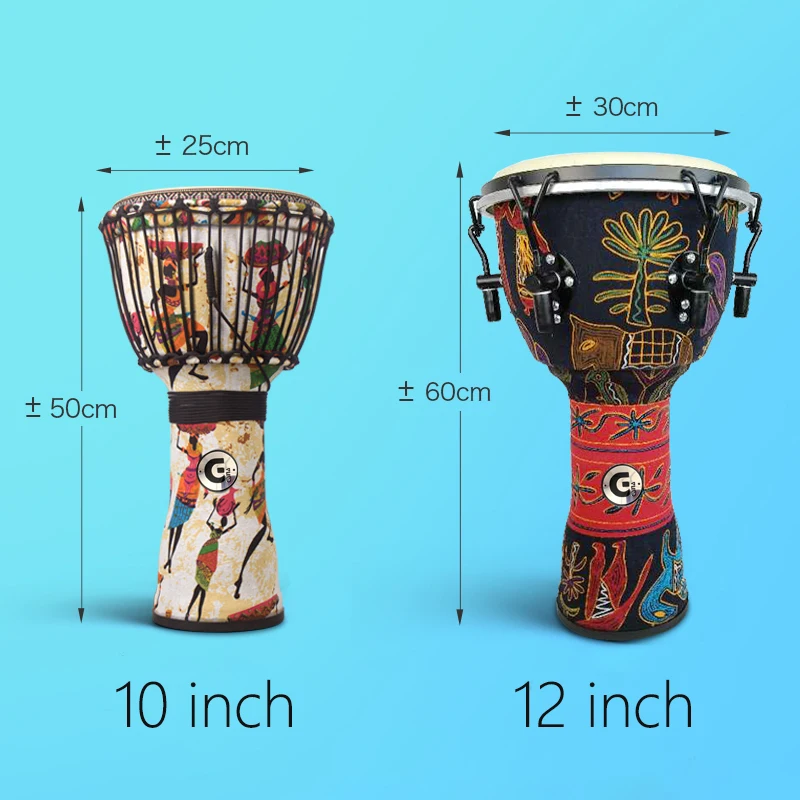 10 12 Inch Djembe African Drum Travel Portable African Drums Beginner Goblet Hand Drum Percussion Instrument Children Adult Gift