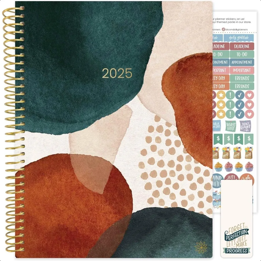 

2025 8.5" x 11" Calendar Year Day (January 2025 December 2025) Weekly Monthly Dated Agenda Organizer with Stickers and Tabs Ea