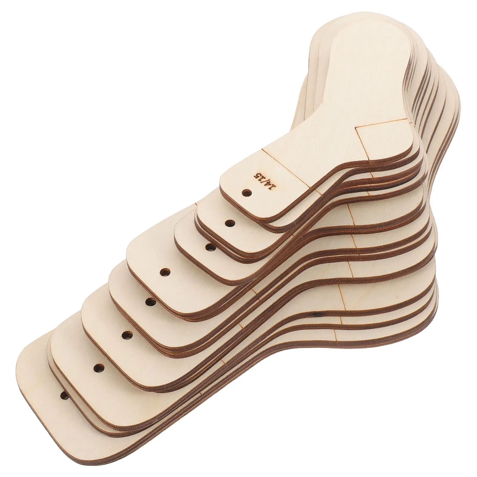 16Pcs Wood Sock Blockers Natural Wooden Sock Stretchers Knitting Crochet Stocking Blocking Forms for Craft Projects