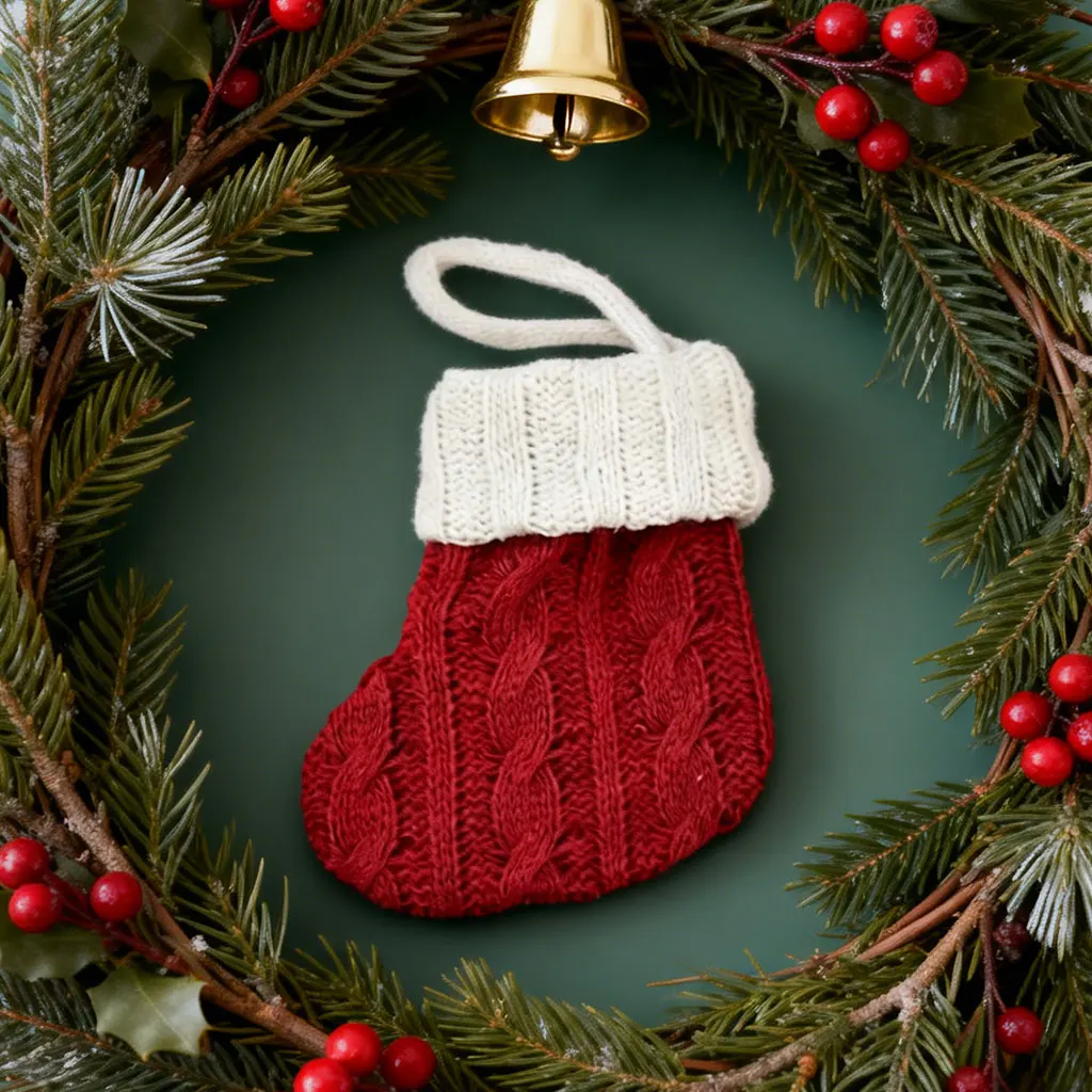(1Pcs/bag)7X11Cm Sock for Home Stocking Mini Christmas Tree Decoration Sock Santa Claus Candy Gift Bag Xmas Party