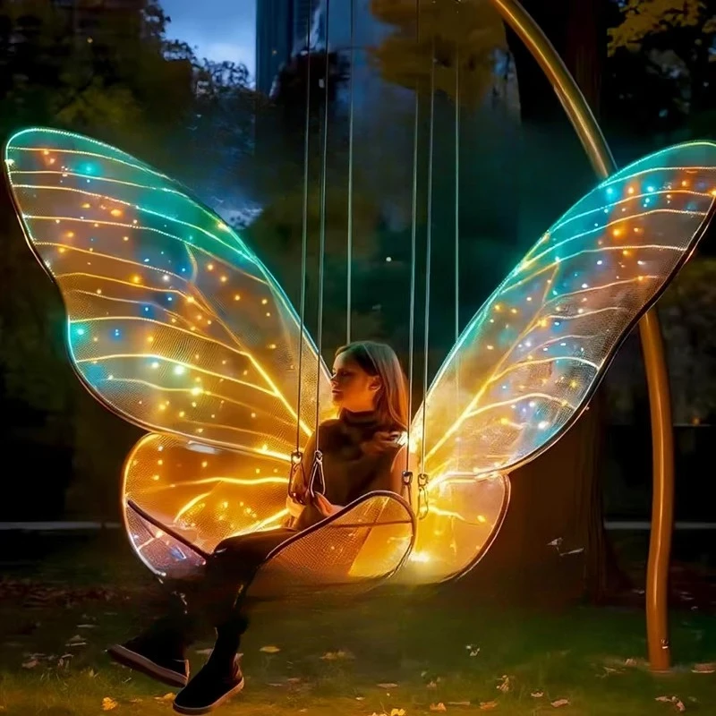 Butterfly swing modeling light, dynamic interactive night tour light, lighting fixtures