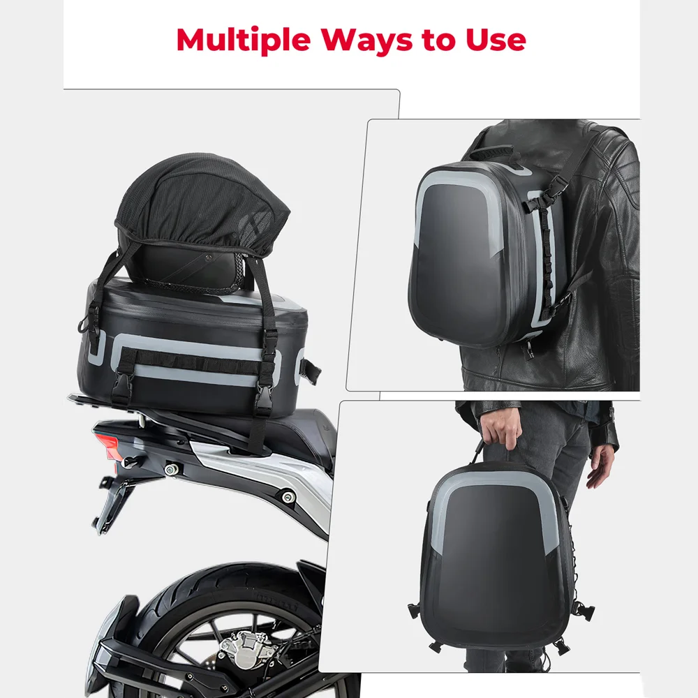 Motorcycle Tail Bags Waterproof Motorcycle Backpack Tail Bag Seat Helmet Bag Universal for BMW R1250GS R1200GS F800GS Top Bag - Image 5