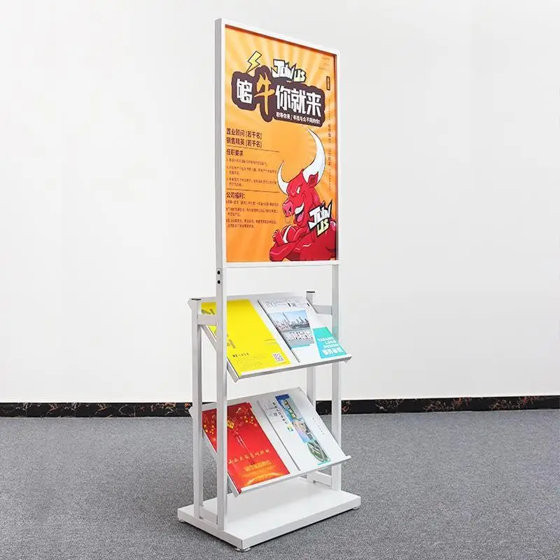 

Floor Type Metal Iron Poster Display Product Introduction Stand Mall Promotion Advertising Data Publicize Vertical Sign Stand