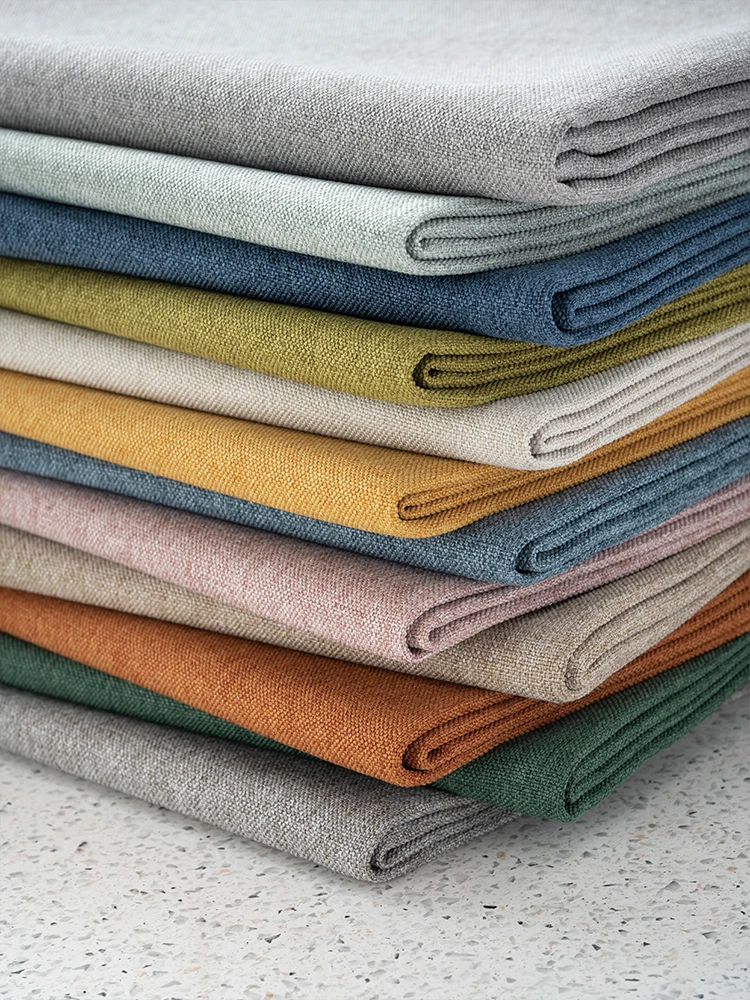 Thick Cotton Linen Fabric Upholstery By The Meter for Tablecloth Pillowcase Chair Mat Diy Sewing Sofa Cloth Soft Plain Gray Blue