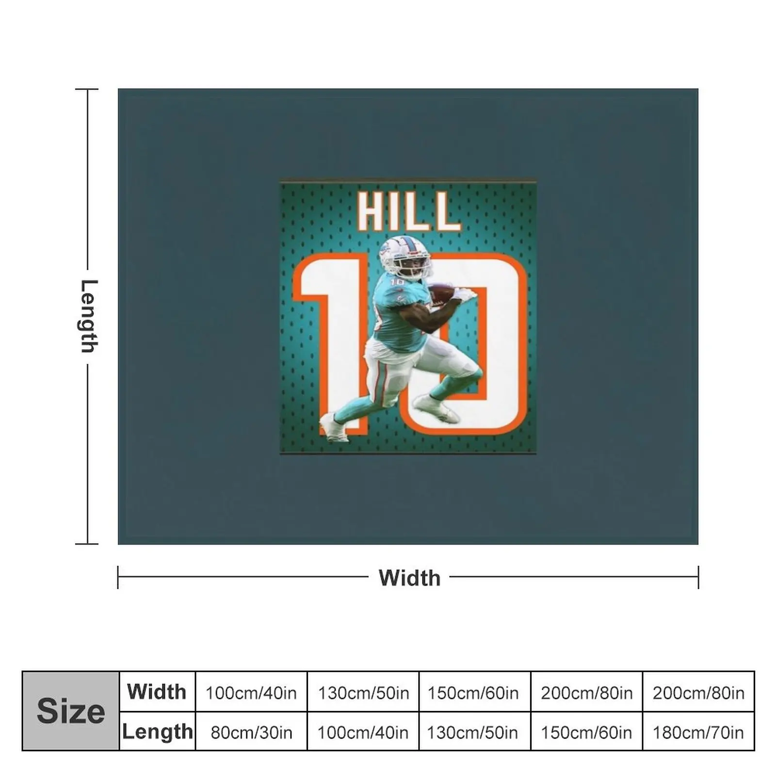 Tyreek Hill Dolphins Spiral Throw Blanket Sofa Blankets For Bed Stuffeds Blankets