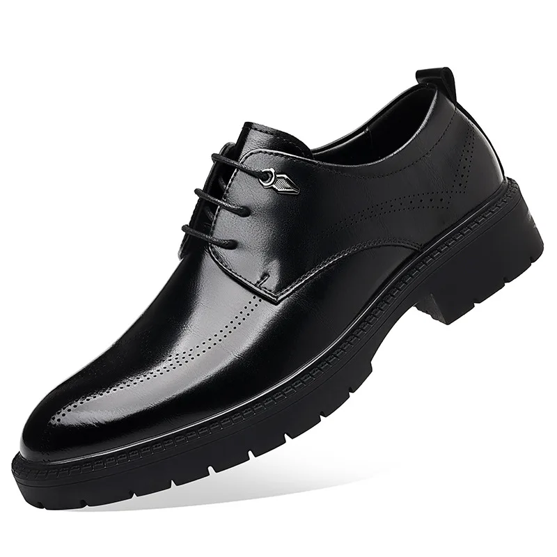 

Solid Color Business Casual Shoes for Men Spring Autumn New Designer Dress Shoes Male Fashion Groom's Wedding Shoe Man
