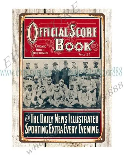 1905 baseball  Stockings Scorecard metal tin sign