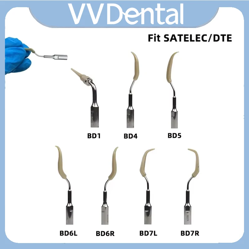 VVDental Ultrasonic Scaler Tip Fit SATELEC/DTE Handpiece Cleaning Implant Ceramic Orthodontic And Dentures Tips Dentistry Tools