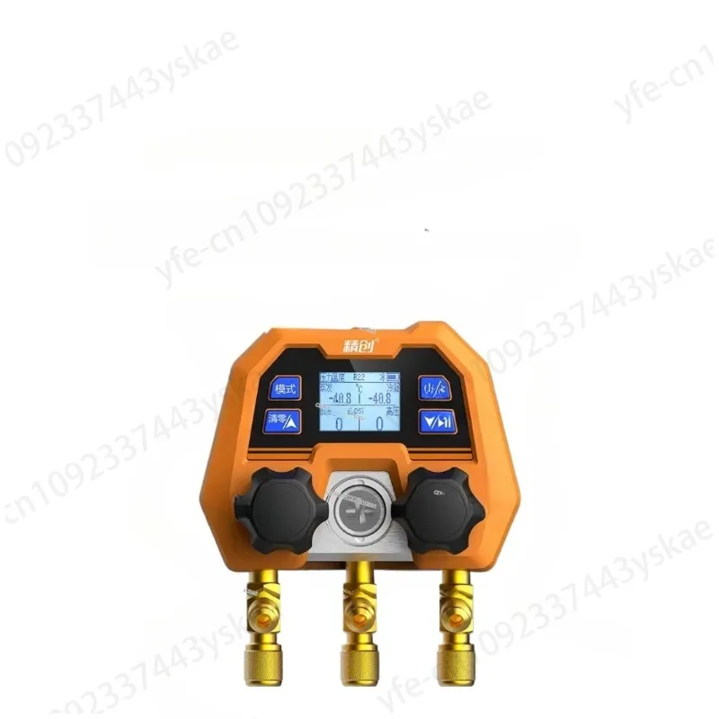 Dual-gauge Valve Electronic Drop-resistant Pressure Gauge for Precise Control of Refrigerant Filling 