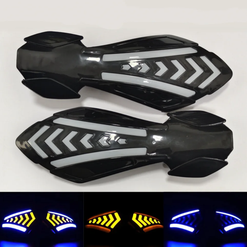 LED Flowing Turn Signal Motorcycle Handguards Windproof Waterproof 1 Pair Motocross Handlebar Guards Motorbike Dirt Bike Parts