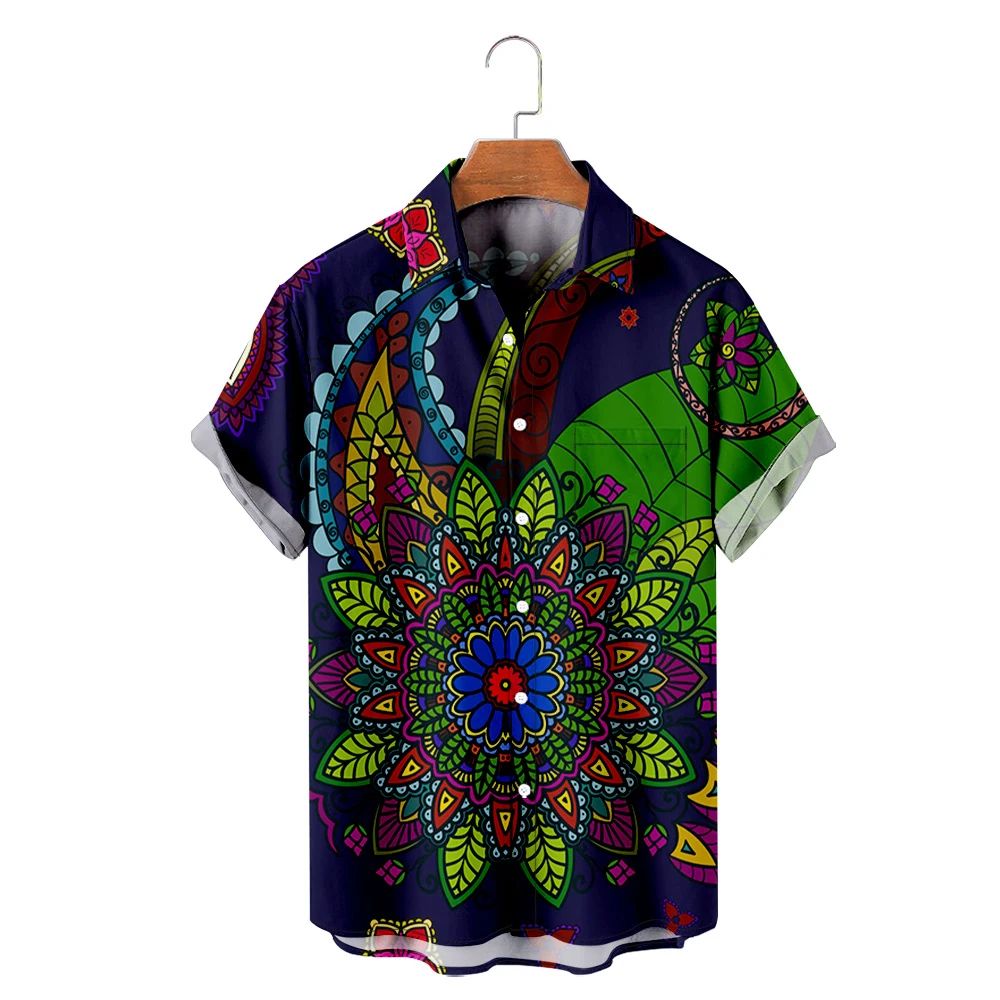 

Men's Hawaiian T-Shirt Datura Flowers Style 3D Printed Y2K Hombre Fashion Shirt Casual Beach Oversized Clothes 19