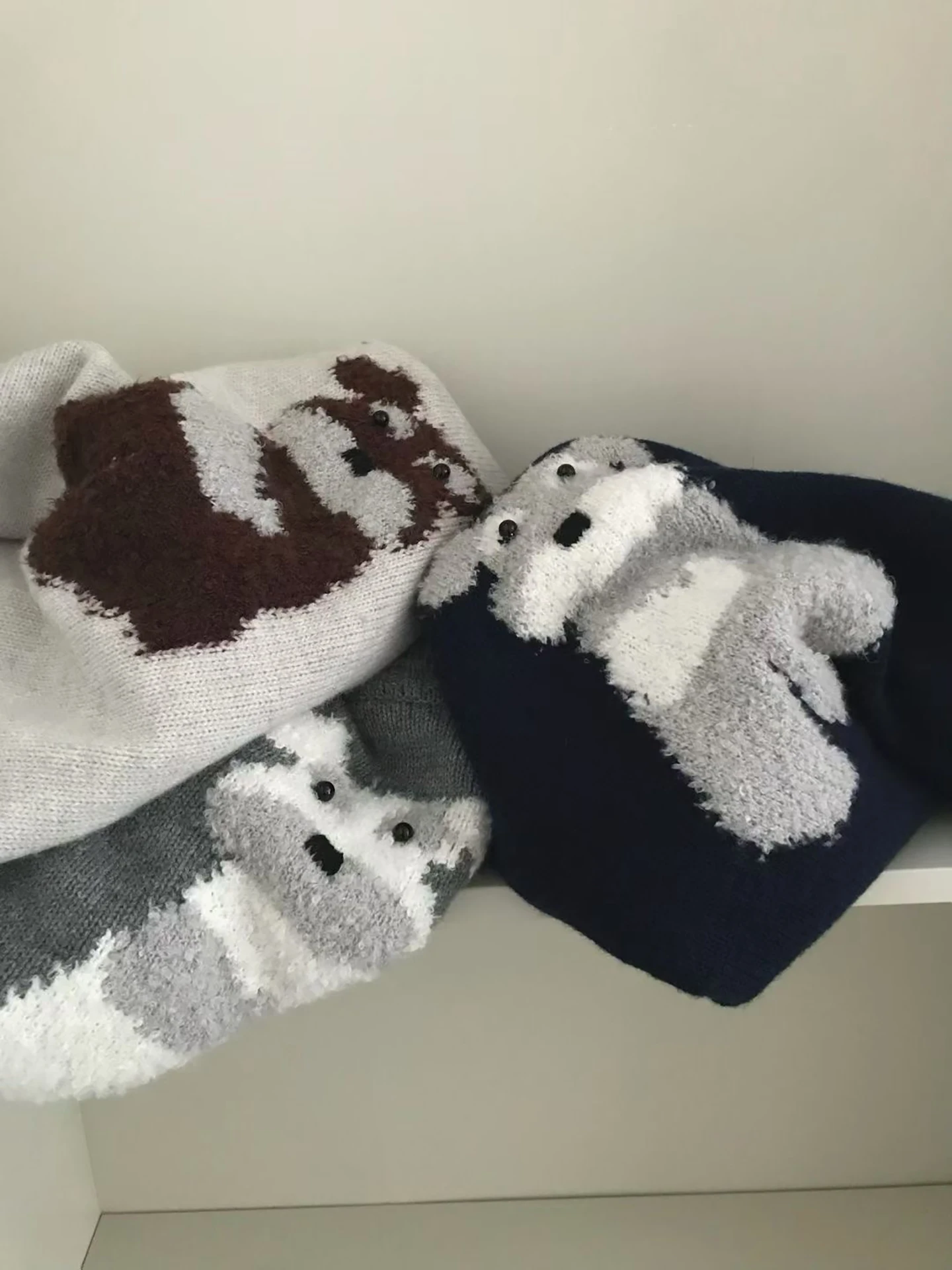 لينة Plu جولة Ne البلوز Fce الكلب طباعة سترة المرأة الخريف الشتاء كسول Sle تخفيض العمر تنوعا محبوك أعلى #4