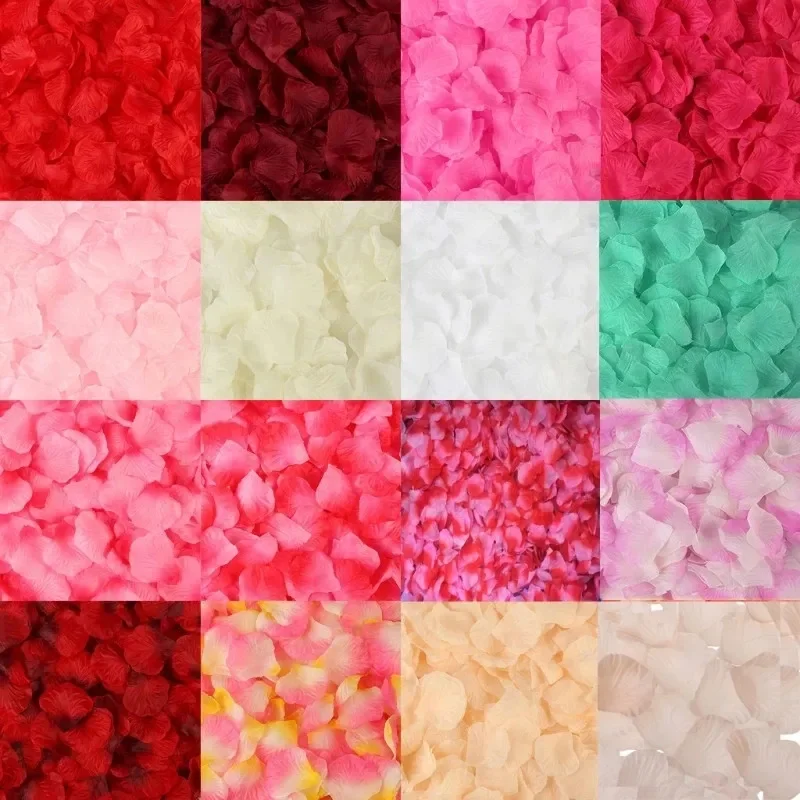 500/1000/3000pcs Artificial Dried Flower Silk Rose Petals Leaves Party Birthday Event Wedding Supplies Favor White Pink Red