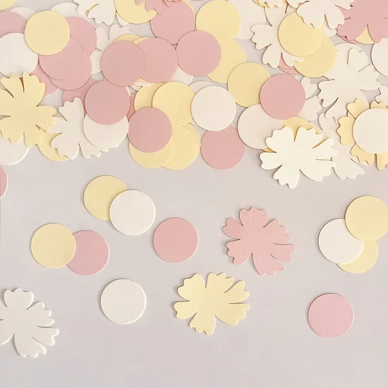1 Beutel Süße Runde Gänseblümchen Blume Papier Konfetti Hochzeit Blume Tisch Streuung Baby Dusche Geburtstag Party Geschenk Box Dekorationen Versorgung – Detail 5