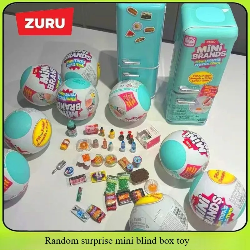 Zuru Mini Fridge Stuffing Toy Tide Play Blind Box Stuffing Fridge Ball, Blind Box Random Mini Model Toy Child Ideal Gift