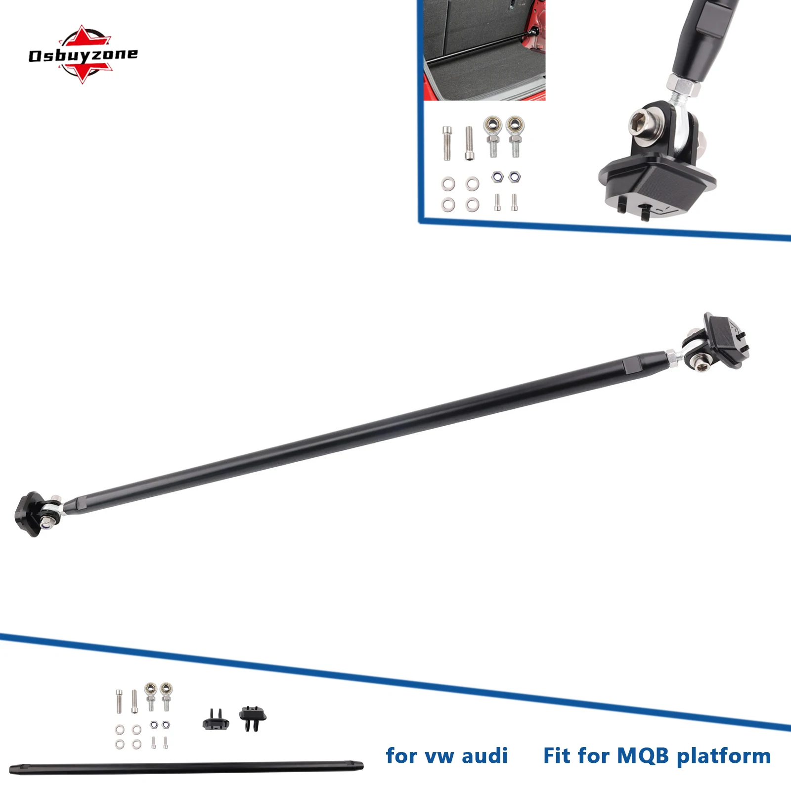 Aluminum Adjustable Rear Strut Chassis Brace For VW Golf GTI MK7 MQB Audi A3 S3 RS3 8V 1.8T 2.0T Sport Rear Stress Bar