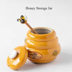 Joie Ceramic Honey Storage jar 140ml And Dipper Honey Jar With Lid Stir Bar For Honey Jar Supplies Kitchen Tools