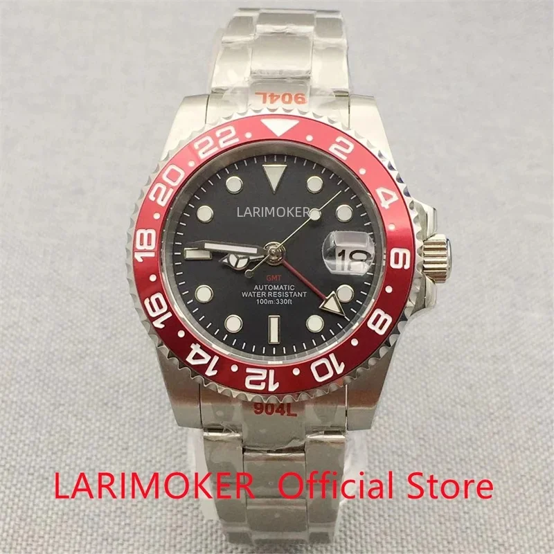 

LARIMOKER 40mm NH34A(GMT) DG3804(GMTt) Automatic Men Watch Jubilee Bracelet Sapphire Glass