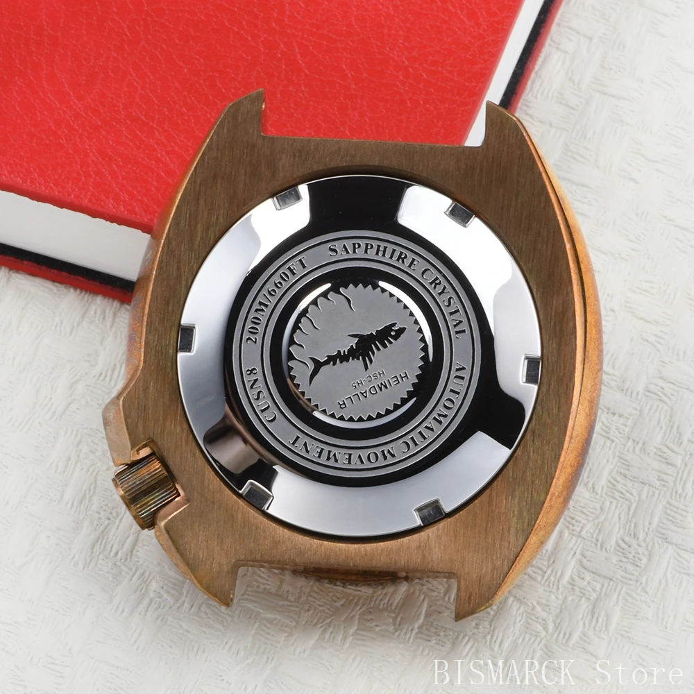 HEIMDALLR Copper Material 6105 Case Suitable for 4.2 o'clock Position Crown NH35/36 Movement 20 bar Waterproof T Copper Case