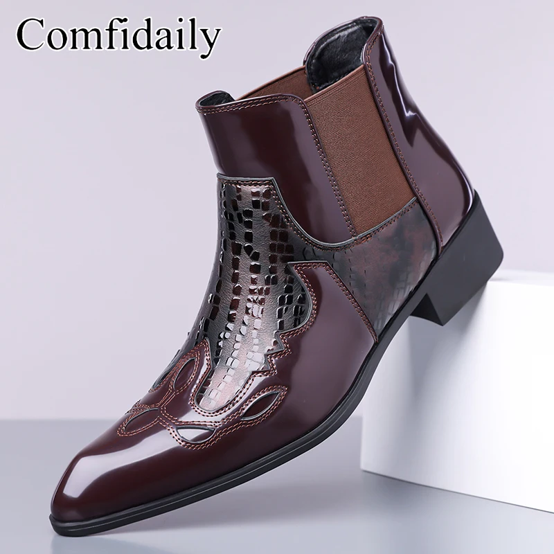 Men's Chelsea Boots British Style Fashion Trend Comfortable Anti-slip Leather Boots Personalized Style-MC181