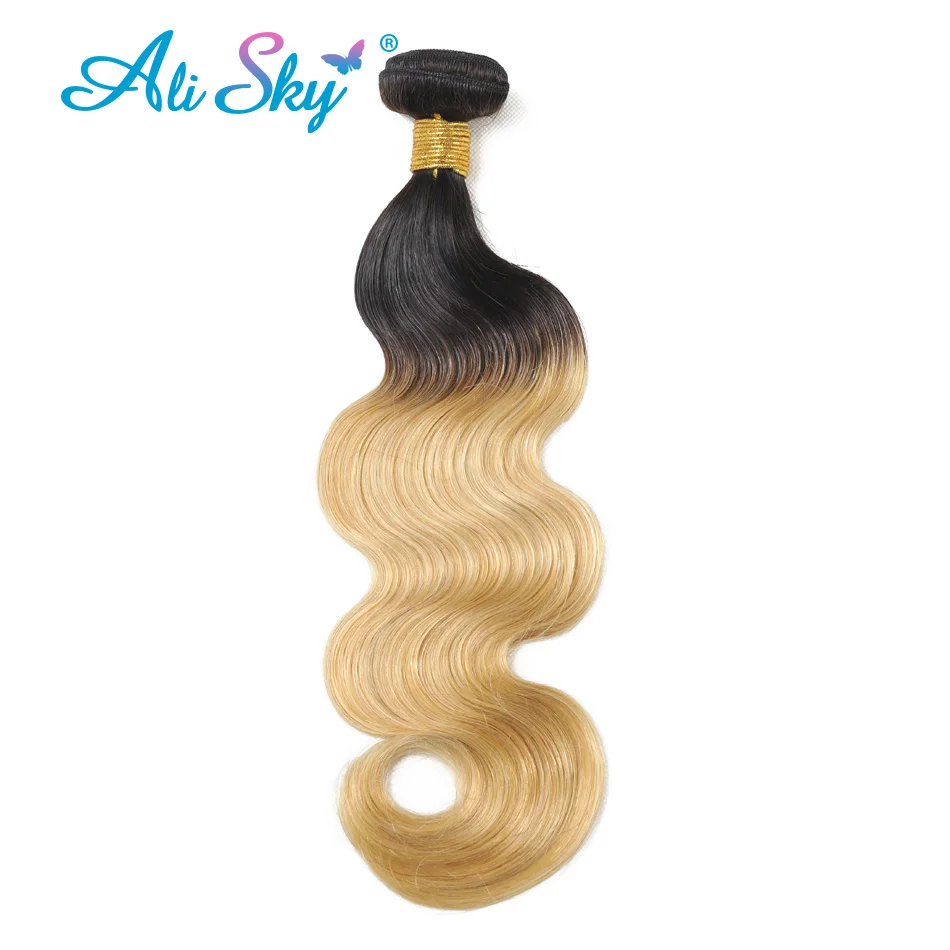 1b/27 Honey Blond Body Wave Bundle Brazilian 100% Human Hair 1/3/4 Bundles Deals Pre Colored Hair Weave Extensions Virgin Hair