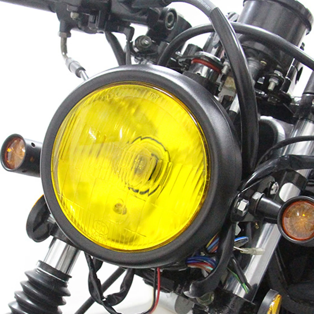 Faro delantero redondo para motocicleta, piezas modificadas, halógeno, H2, Retro, 12v, 35w, 2250lm, 5,75 pulgadas